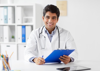 Doctor holding a clipboard